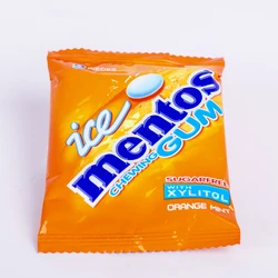 CHEWING-GUM MENTOS ORANGE MINT PLAQUETTE 9 PIECES