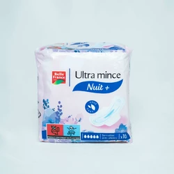 SERVIETTES HYGIENIQUES ULTRA MINCES NUIT BELLE FRANCE X10