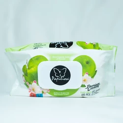 LINGETTES BEBE PAPILION GREEN APPLE X100