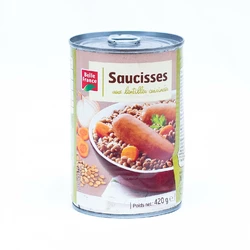 SAUCISSES LENTILLES CUISINEES BF 420G